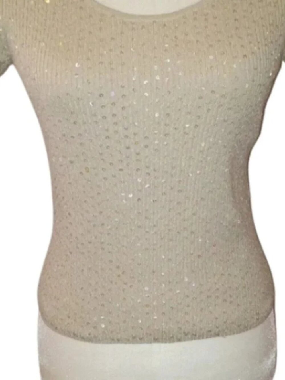 NWT Talbots Silk Sweater w/ Sparkly Sequins - Picture 3 of 6
